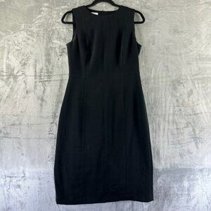 Calvin Klein Pencil Dress Women's 8 Black Sleeveless Knee Length Zipper Back